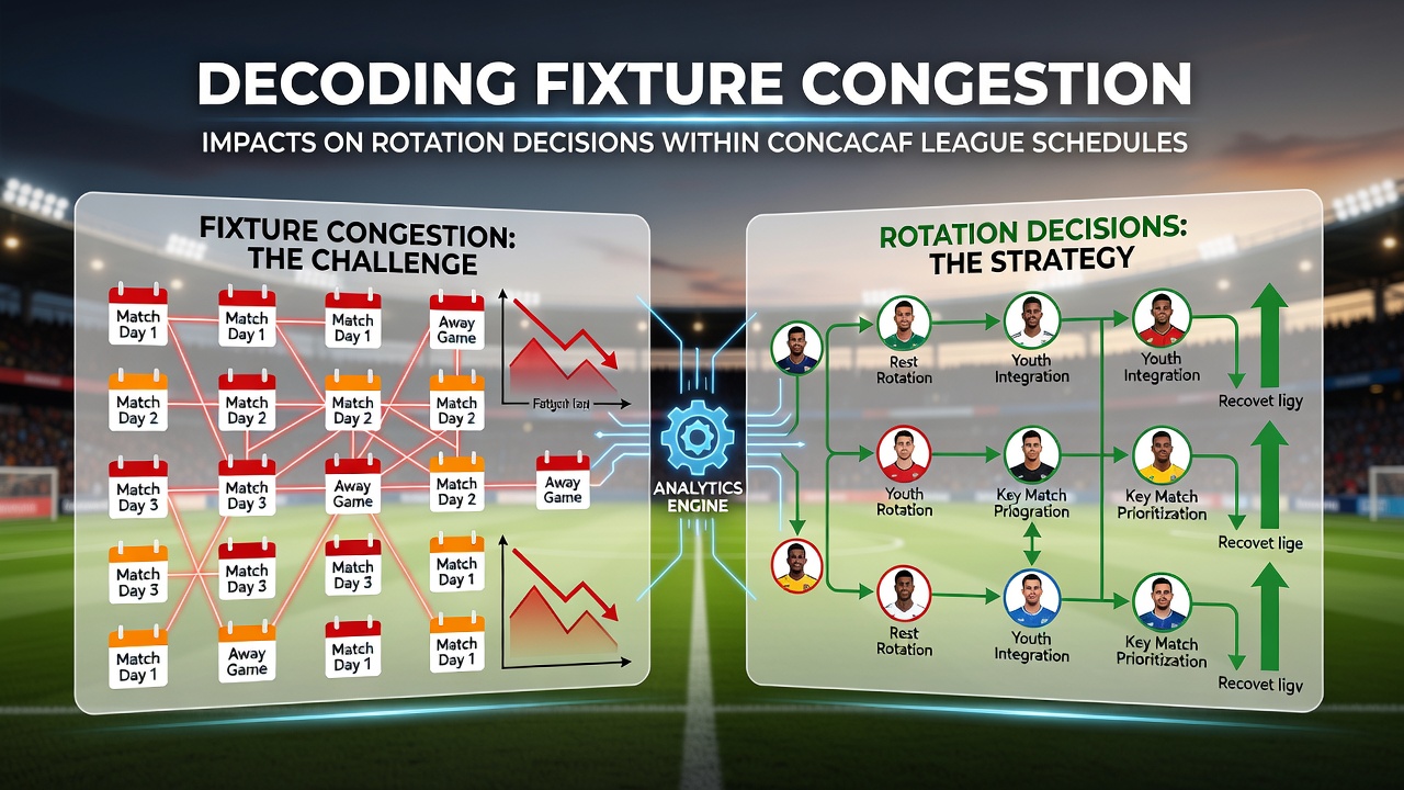CONCACAF league schedule board showing overlapping domestic and international fixtures across multiple clubs