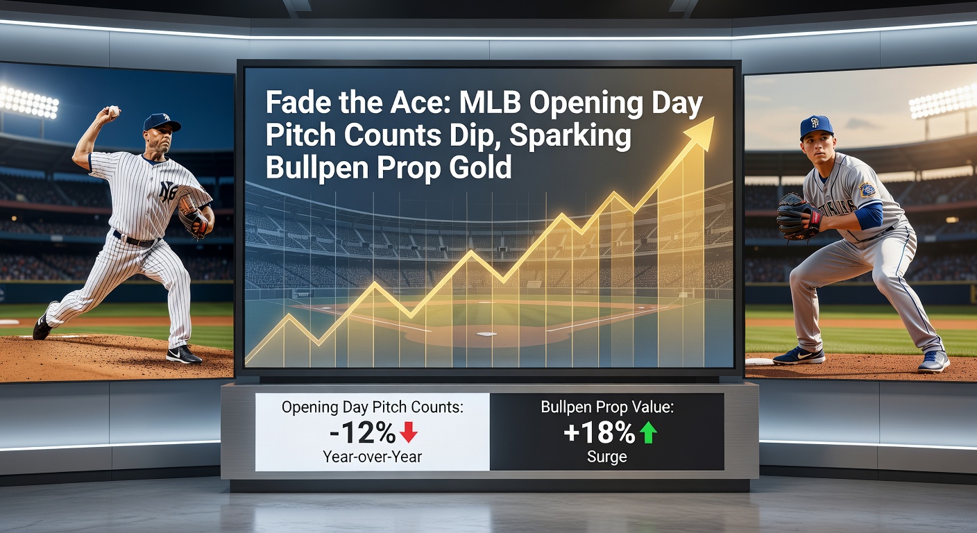 MLB Opening Day pitcher on the mound with bullpen warming up in the background, highlighting early hook patterns