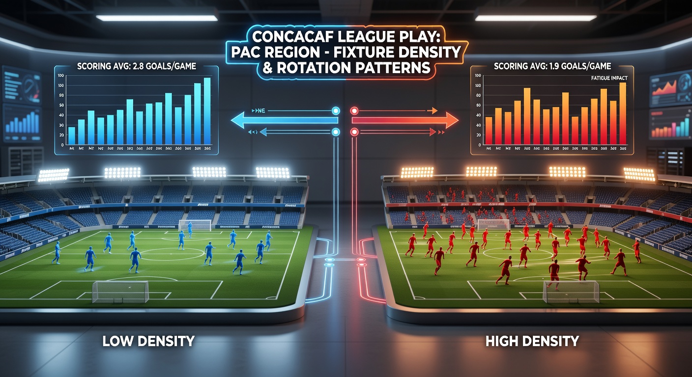 Data visualization of goal averages and rotation frequency in CONCACAF leagues post-international windows