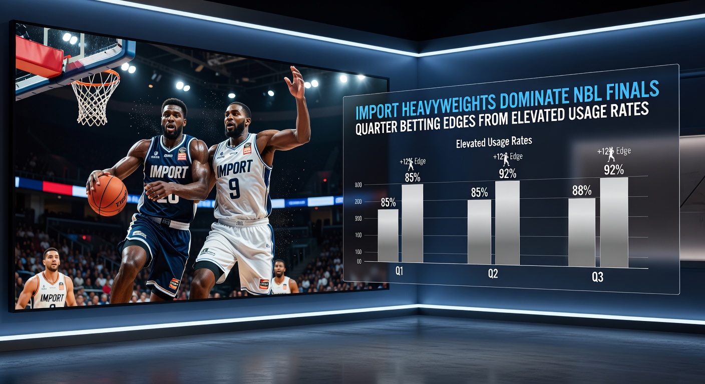 Close-up of an NBL import heavyweight celebrating a clutch three-pointer in the finals, highlighting usage-driven momentum shifts