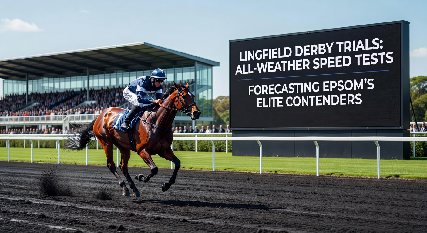 Thrilling action from a Lingfield Derby Trial, with horses charging down the all-weather straight under floodlights