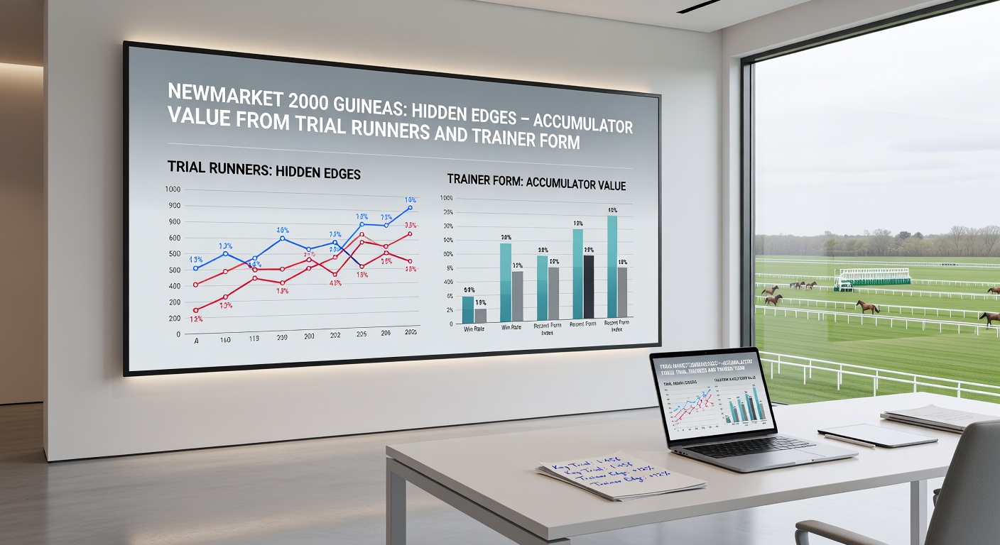 Close-up of a powerful three-year-old colt in full stride during a trial gallop, muscles rippling under the saddle, Newmarket training grounds in soft focus behind