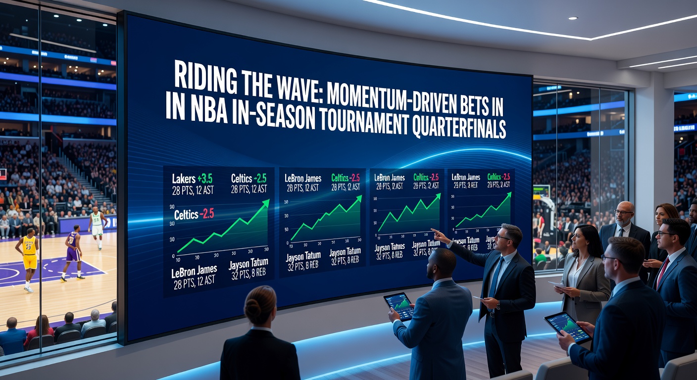 Close-up of an NBA coach calling plays during a tense In-Season Tournament quarterfinal, with scoreboard showing a momentum shift in real time