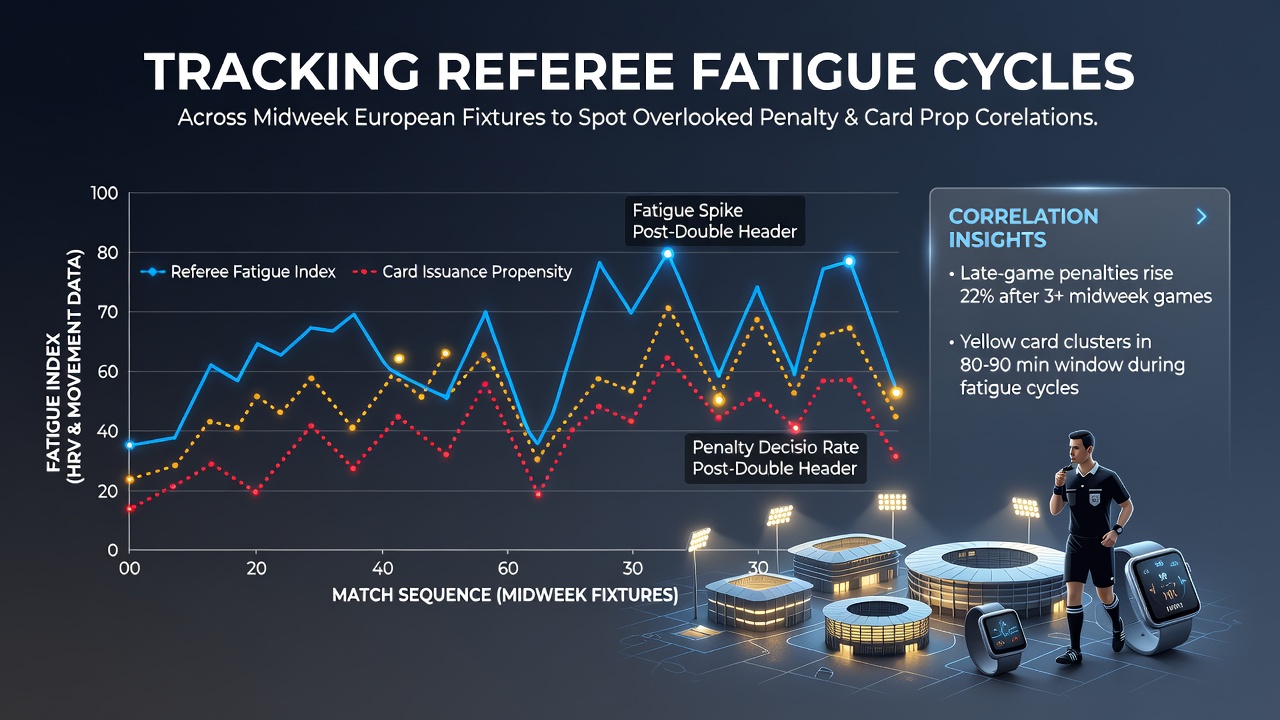 Referee monitoring fatigue patterns during a midweek European football match
