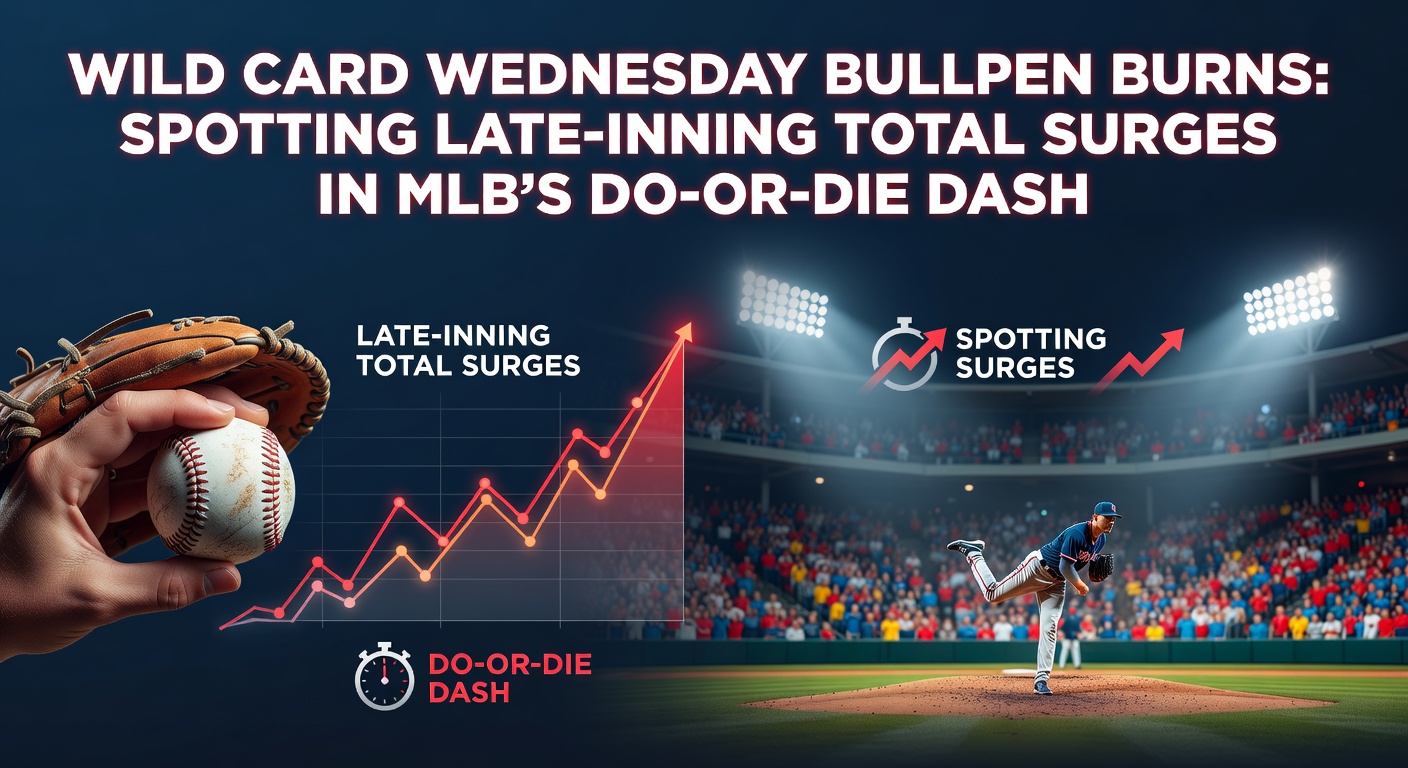 Dramatic late-inning action in an MLB Wild Card playoff game, with relievers struggling under bright stadium lights