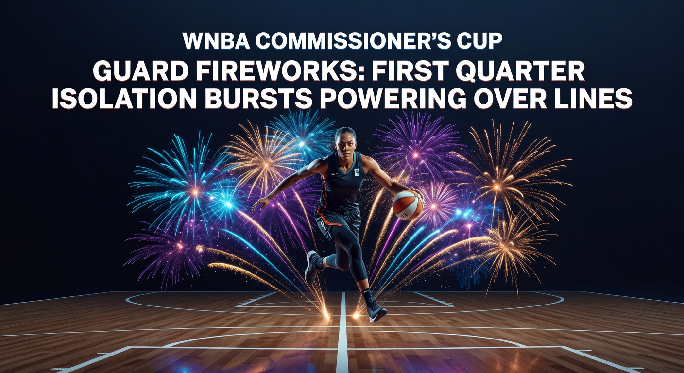 WNBA guards driving isolation plays in a heated Commissioner's Cup first quarter matchup, showcasing explosive scoring bursts