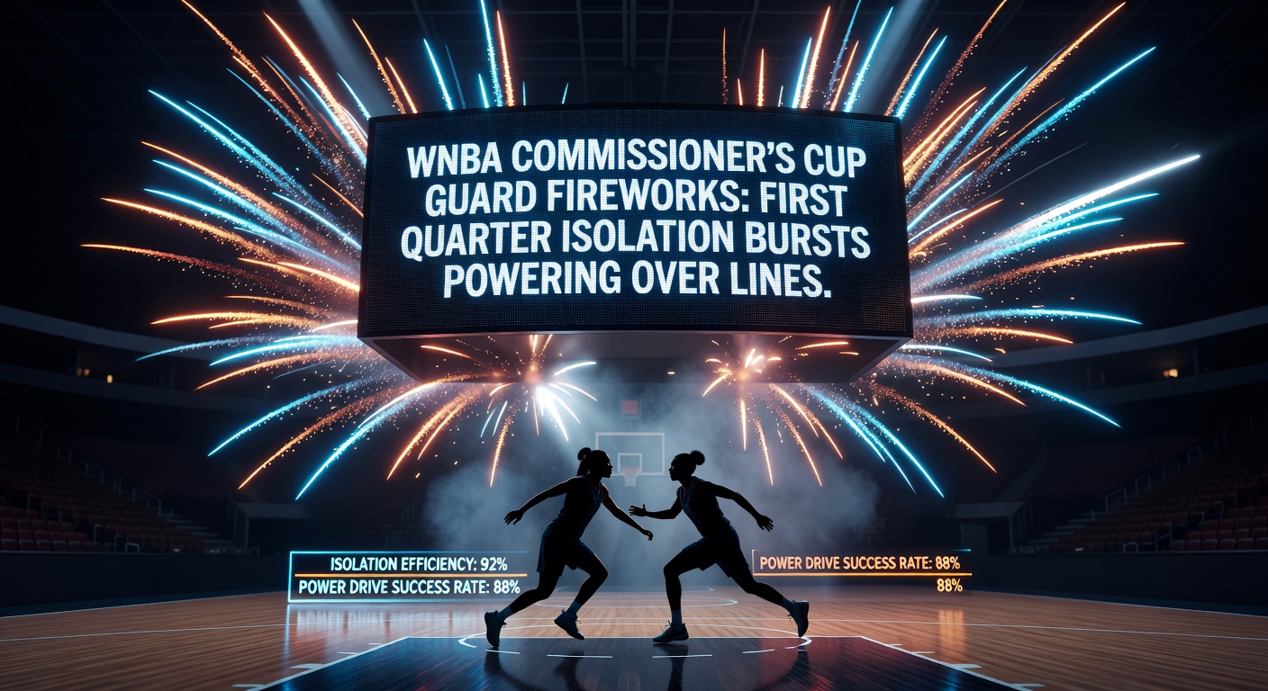 Explosive first-quarter isolation sequence by a WNBA guard, highlighting the burst that powers betting overs in Commissioner's Cup action